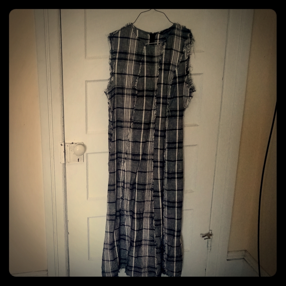 Zara plaid linen dress